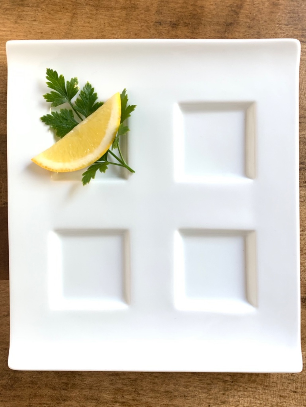 Fortessa "Fortaluxe" Square 4-Section Appetizer Plate | Porcelain | Germany